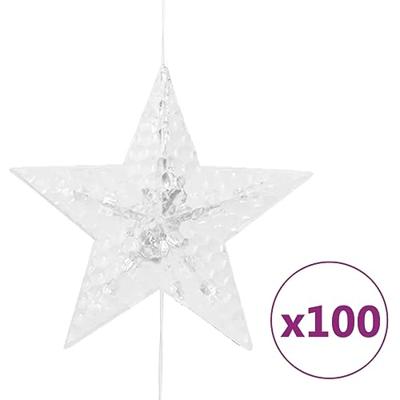 VidaXL Lichtsnoergordijn sterren met 500 led&apos;s en 8 functies blauw