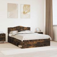 Bedframe Gerookt eiken 140 x 200 cm Massief grenenhout - thumbnail