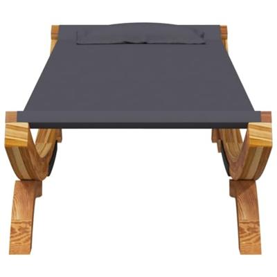 Loungebed 100x188,5x44 cm massief gebogen hout antracietkleurig