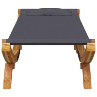 Loungebed 100x188,5x44 cm massief gebogen hout antracietkleurig - thumbnail