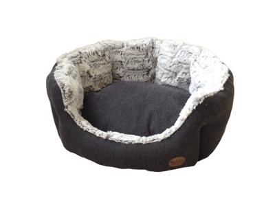 Nobby Cacho Ovaal Comfort Bed, 65 x 57 x 22 cm, Donkergrijs