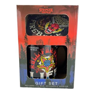 Stranger Things Mug, Coaster and Keychain Set Hellfire