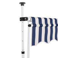 VidaXL Luifel handmatig uittrekbaar 350 cm blauw en witte strepen - thumbnail