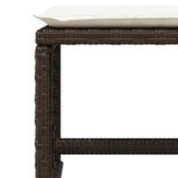 Tuinkrukken 4 st met kussens 41x41x36 cm poly rattan bruin - thumbnail