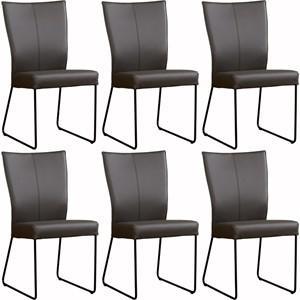 Set van 6 Leren eetkamerstoelen Mate - Echt leer, Industrieel, Comfortabel en kies uit meer dan 150+ kleuren - Ontdek de Vele Leersoorten en Kleuren bij ShopX