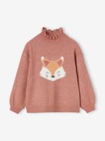 Meisjestrui in jacquard met pailletten rozenhout - thumbnail