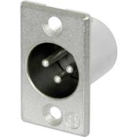 Neutrik NC3MP XLR-connector Flensstekker, contacten recht Aantal polen: 3 Zilver 1 stuk(s) - thumbnail