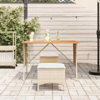 3-delige Tuinset met kussens poly rattan beige - thumbnail