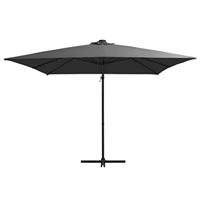 VidaXL Zweefparasol met led en stalen paal 250x250 cm antracietkleurig - thumbnail