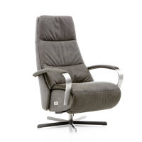 Sta-op Stoel E-100 Grijs Stof en Leer - thumbnail