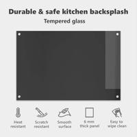 VidaXL Keuken spatscherm donkergrijs 90 x 60 cm gehard glas - thumbnail