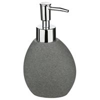 5Five Zeeppompje van kunststeen - donkergrijs - zeepdispenser - thumbnail