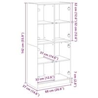 Hoge kast met deuren 68x37x142 cm bewerkt hout sonoma eiken - thumbnail
