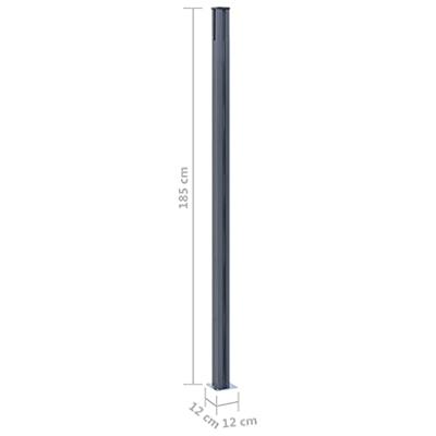 VidaXL Schuttingpalen 3 st 185 cm aluminium donkergrijs - thumbnail