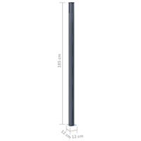 Schuttingpalen 3 st 185 cm aluminium donkergrijs - thumbnail