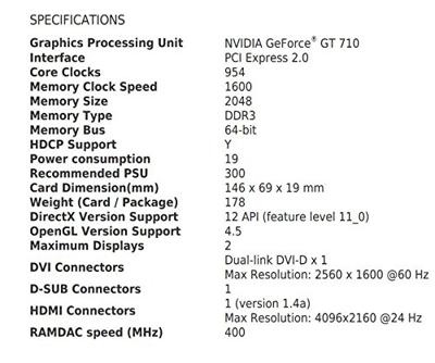 Videokaart MSI NVIDIA GeForce GT 710 GDDR3 - thumbnail