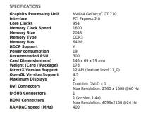 MSI GeForce GT 710 2 GB DDR3 grafische kaart - thumbnail