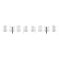 Tuinhek met speren bovenkant (0,75-1)x8,5 m staal zwart - thumbnail