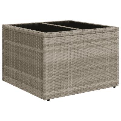 4-delige Loungeset met kussens poly rattan lichtgrijs - thumbnail