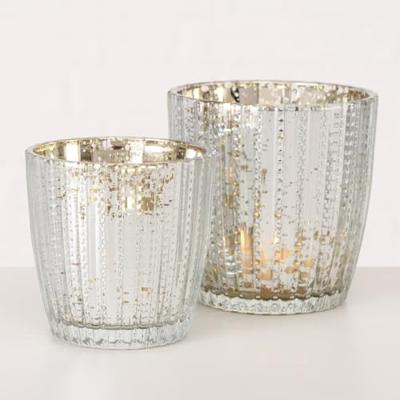 Boltze Home Theelichthouder glas zilver 2-dlg.