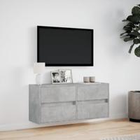 Tv-wandmeubel met LED-verlichting 100x31x45 cm betongrijs - thumbnail