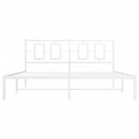 Bedframe met hoofdbord metaal wit 150x200 cm - thumbnail