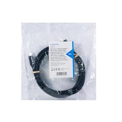 LogiLink CU0212 USB-C-kabel USB 2.0 USB-C stekker, USB-C bus 3.00 m Zwart LogiLink CU0212 USB-C-kabel USB 2.0 USB-C stekker, USB-C bus 3.00 m Zwart