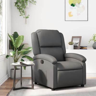 Relaxfauteuil grijs kunstleer