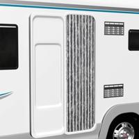 VidaXL Vliegengordijn 56x185 cm chenille grijs en zwart - thumbnail