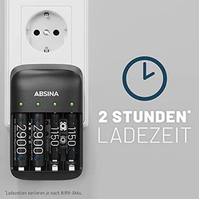 Absina X4 Batterijlader NiMH, NiCd AAA (potlood), AA (penlite), 9 V (blok)
