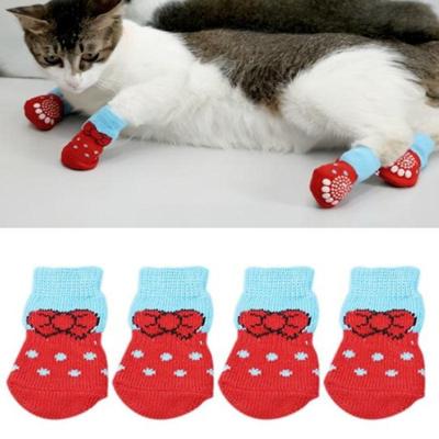 2 paar huisdier hond puppy kat schoenen slippers antislip sokken huisdier schattig indoor voor kleine honden katten sneeuw laarzen sokken maat: S (ro
