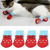 2 paar huisdier hond puppy kat schoenen slippers antislip sokken huisdier schattig indoor voor kleine honden katten sneeuw laarzen sokken maat: S (ro - thumbnail