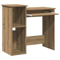 Bureau met schappen 84x40x78 cm bewerkt hout artisanaal eiken - thumbnail