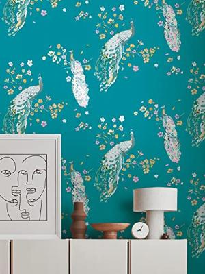 Livingwalls House of Turnowsky - Turquoise - Floral - 389062