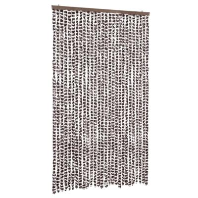 VidaXL Vliegengordijn 118x220 cm chenille bruin en wit VidaXL Vliegengordijn 118x220 cm chenille bruin en wit