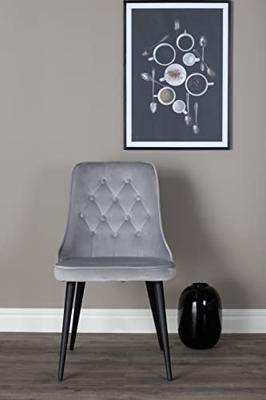 Nohr Eetkamerstoel 'Damar' Velvet, kleur Lichtgrijs