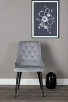 Nohr Eetkamerstoel 'Damar' Velvet, kleur Lichtgrijs - thumbnail