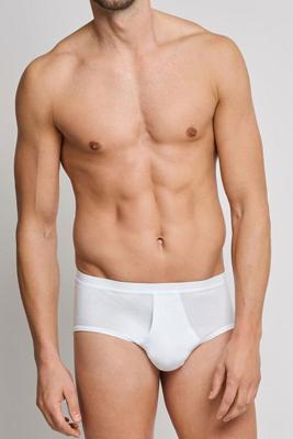 2-pack heren Classic slip met gulp - Wit katoenen heren slip met voorsluiting