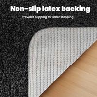 VidaXL Antislip badmat set 2 pcs donkergrijs pp - thumbnail