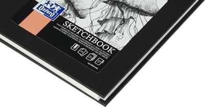 Oxford schetsboek, 100 g/m², ft A5, zwart, 50 vel