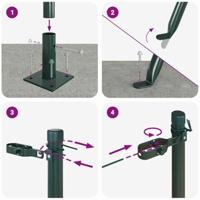 Hekpalen set met spike 13 pcs Groen 32mm 70 cm Metaal - thumbnail