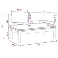 Tuinbank 2 pcs Bruin Massief teakhout - thumbnail