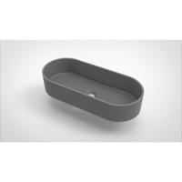 Arcqua Case waskom - 60x26cm - Ovaal - Cast marble Grijs Mat WAS453465 - thumbnail
