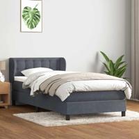 Boxspring met matras fluweel donkergrijs 80x210 cm - thumbnail
