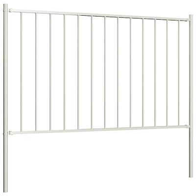 VidaXL Hekpaneel met palen 1,7x1 m gepoedercoat staal wit
