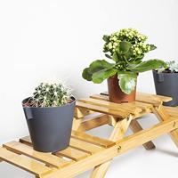 QUVIO Plantenstandaard met 3 planken - Bamboe - thumbnail