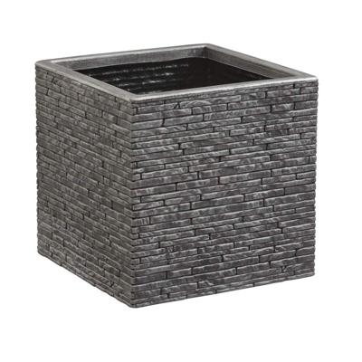 Bloempot Strata Raad van bestuur 39 x 38 x 40 cm Grijs Plastic Vierkant