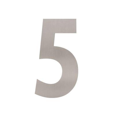 Huisnummer 5 XL hoogte 300mm rvs geborsteld