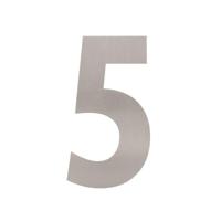 Huisnummer 5 XL hoogte 300mm rvs geborsteld - thumbnail