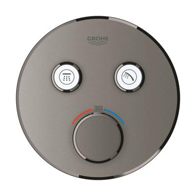 Grohe SmartControl Inbouwthermostaat - 3 knoppen - rond - geborsteld hard graphite 29119al0 Grohe SmartControl Inbouwthermostaat - 3 knoppen - rond - geborsteld hard graphite 29119al0